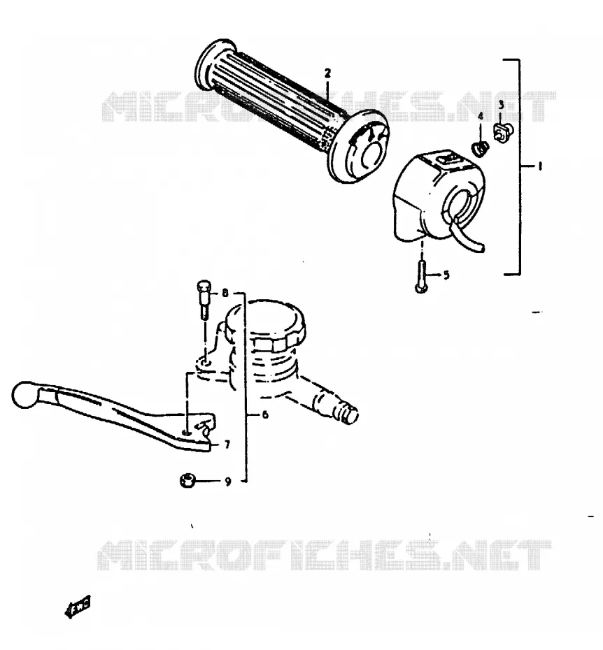 RIGHT SWITCH - HANDGREEP Suzuki MOTO 1000 GS 1979  GS1000HN(C/N)