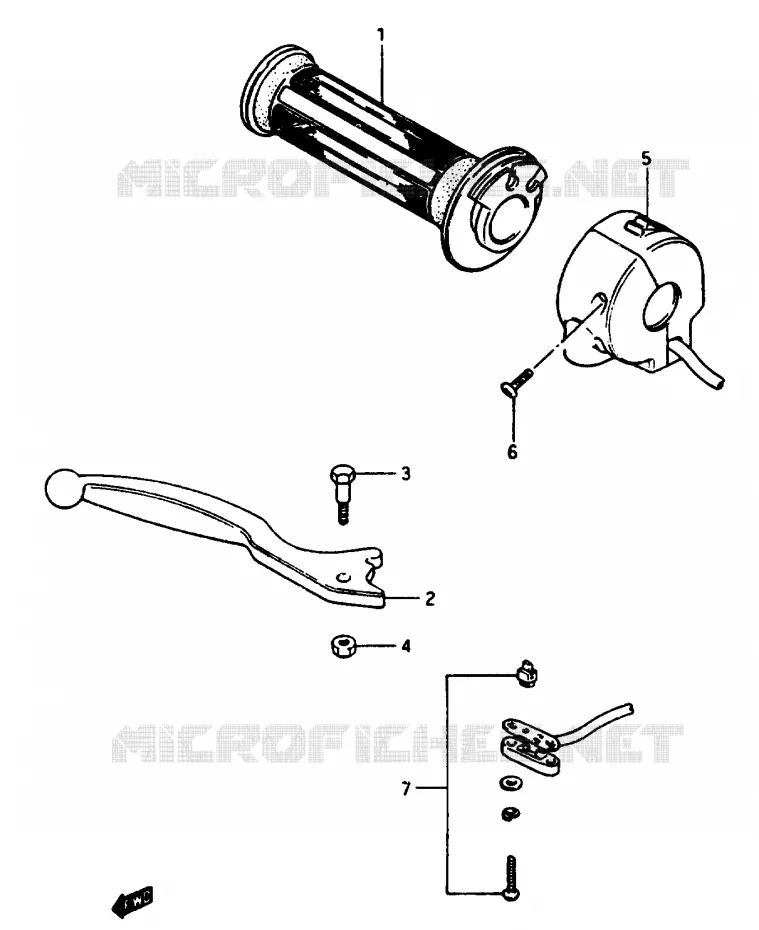 RIGHT SWITCH - HANDGREEP Suzuki MOTO 1100 GSX-E 1985  GSX1100ESF(E/F/G)