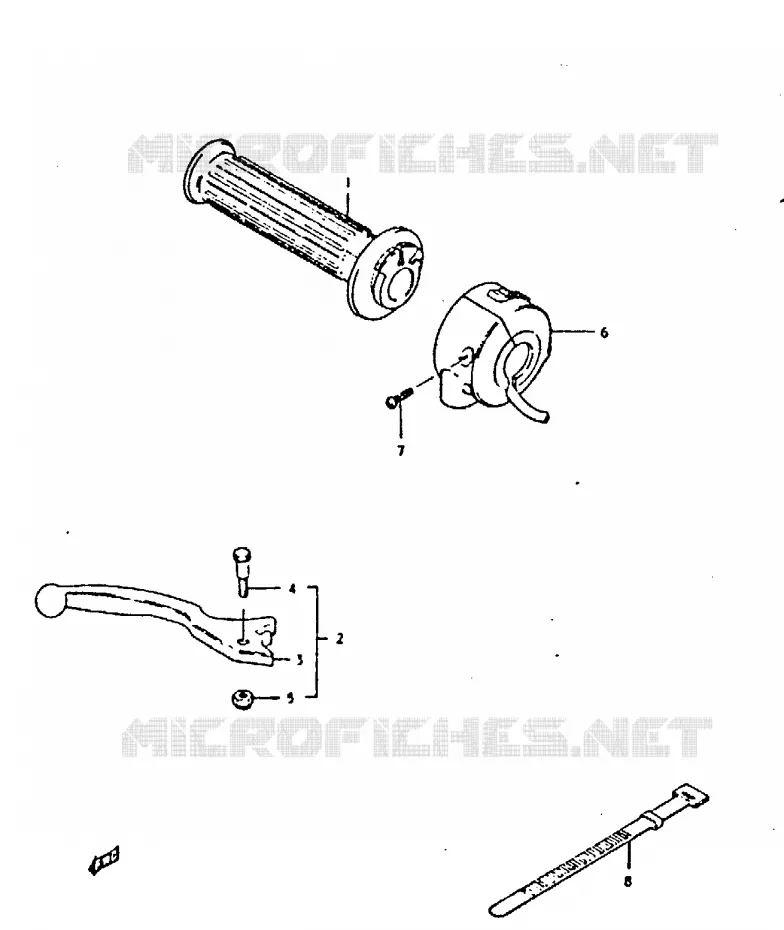 RIGHT SWITCH - HANDGREEP Suzuki MOTO 250 GS 1996  GS250TT(T/X)