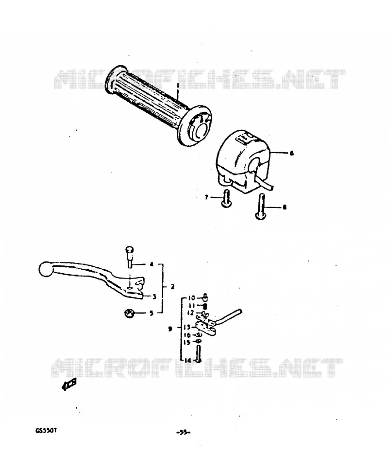 RIGHT SWITCH - HANDGREEP Suzuki MOTO 550 GS 1980  GS550T(T)