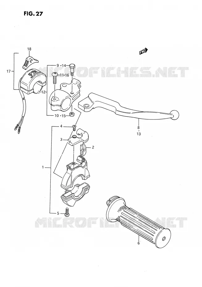 RIGHT SWITCH - HANDGREEP Suzuki MOTO 80 DS 1988  DS80J(E3)