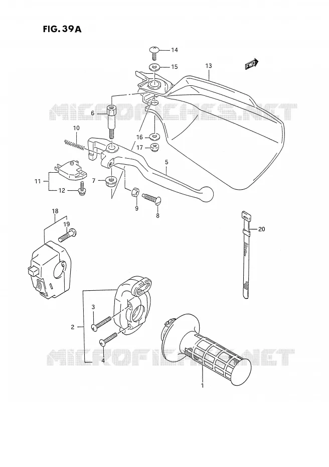 RIGHT SWITCH - HANDGREEP (VOIR NOTE) Suzuki MOTO 350 DR 1994  DR350SR/SHR(E2)