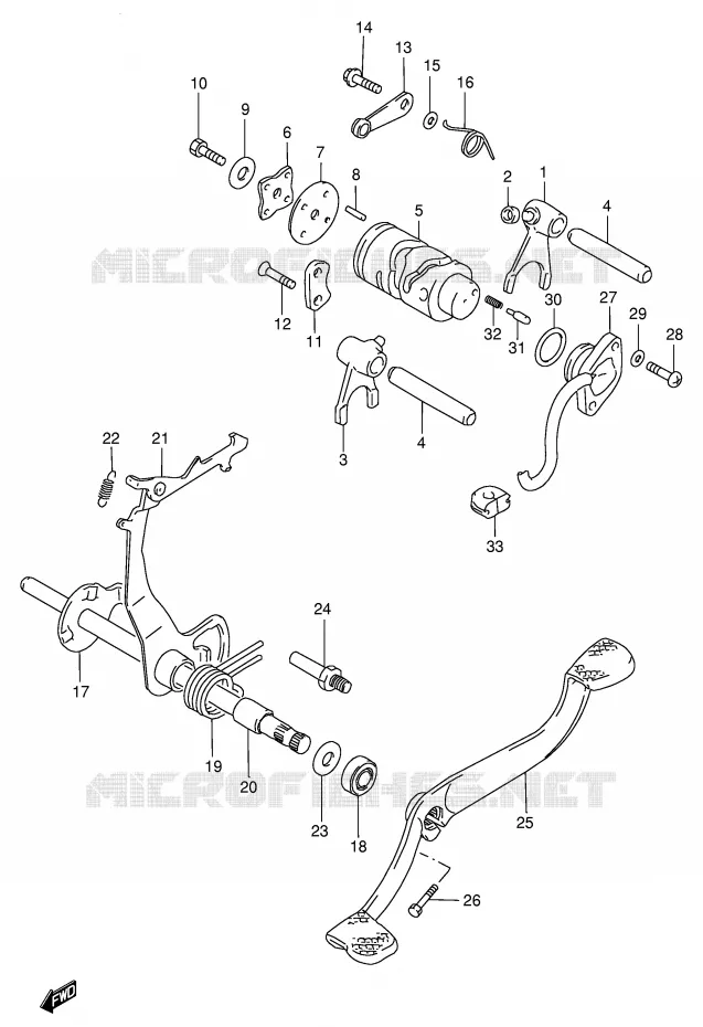SCHAKELEN ASSY (MODELE G/R) Suzuki SCOOTER 100 FB 2000  FB100Y(E71)