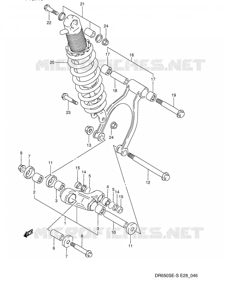 SCHOKBREKER AANEENSCHAKELING (MODELE N/P) Suzuki MOTO 650 DR 1995  DR650SES(E28)