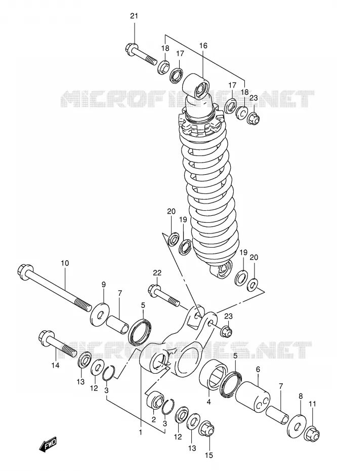 SCHOKBREKER AANEENSCHAKELING Suzuki MOTO 125 DR 2001  DR125SEK1(E2)