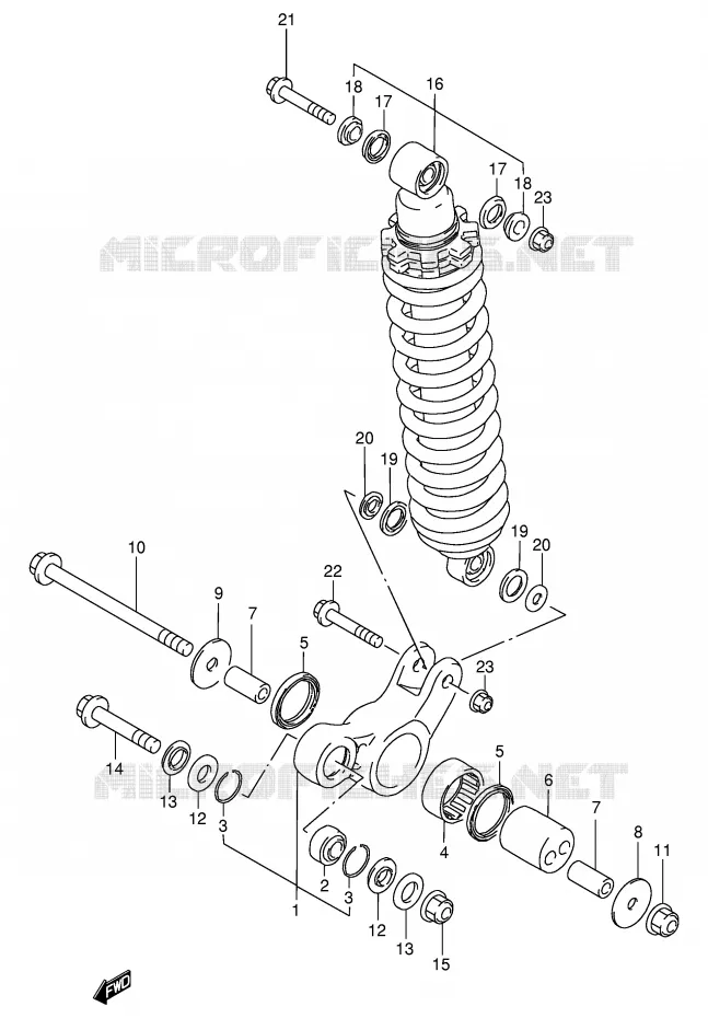 SCHOKBREKER AANEENSCHAKELING Suzuki MOTO 200 DR 2002  DR200SEK2(E24)