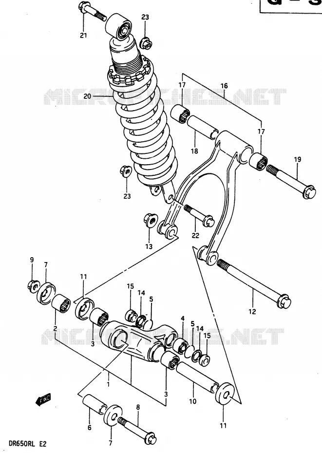 SCHOKBREKER AANEENSCHAKELING Suzuki MOTO 650 DR 1990  DR650RUL(L)