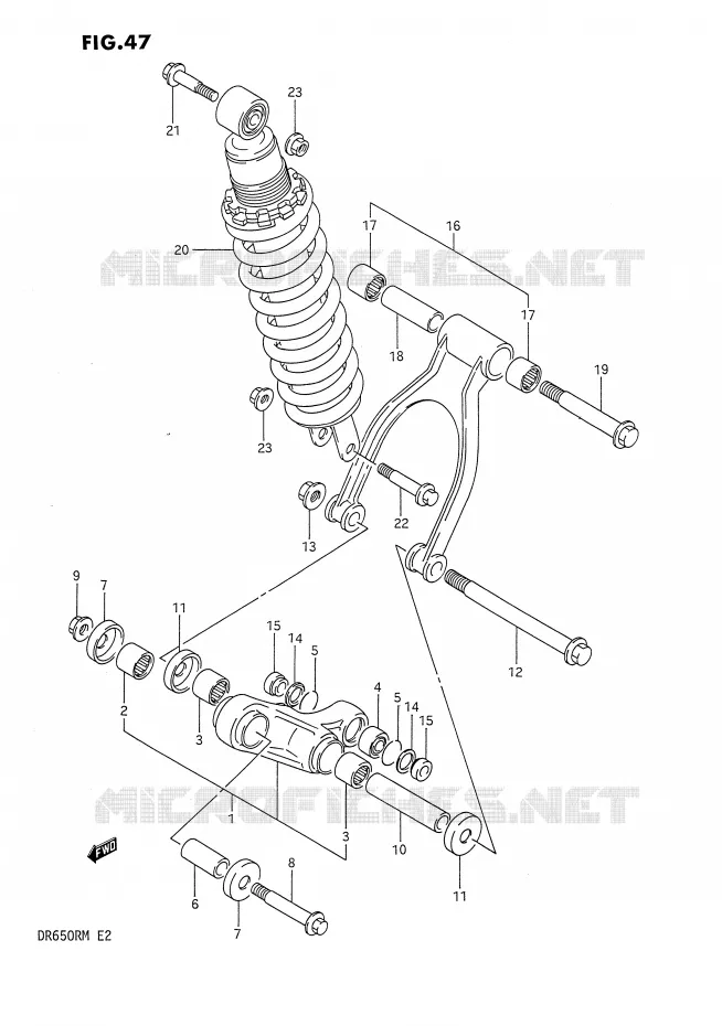 SCHOKBREKER AANEENSCHAKELING Suzuki MOTO 650 DR 1991  DR650RM(E2)