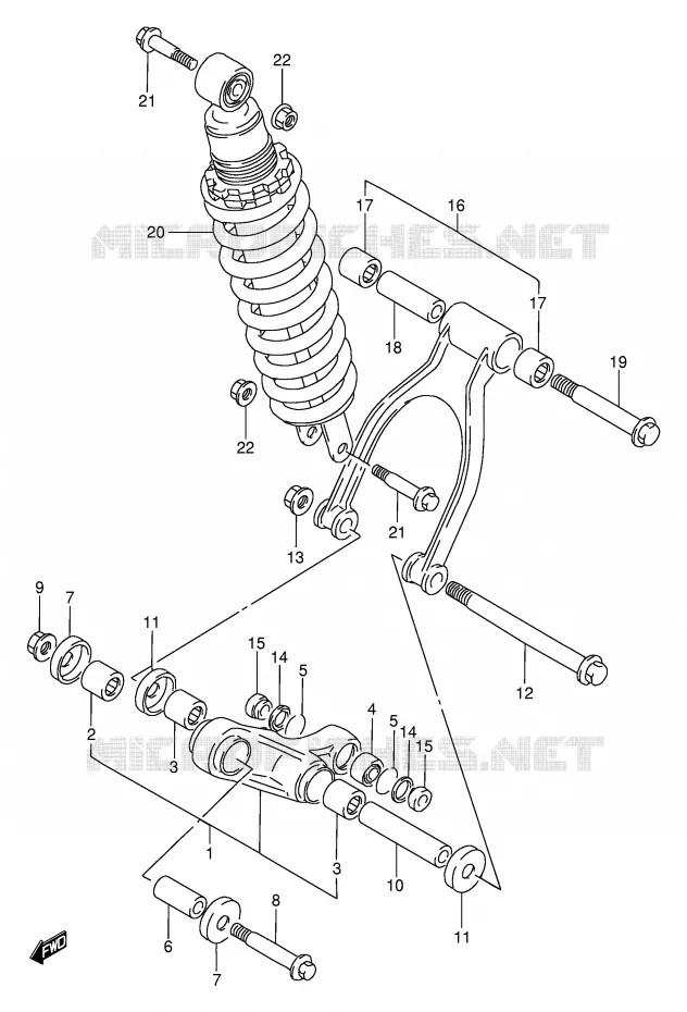 SCHOKBREKER AANEENSCHAKELING Suzuki MOTO 650 DR 1994  DR650RER(E2)