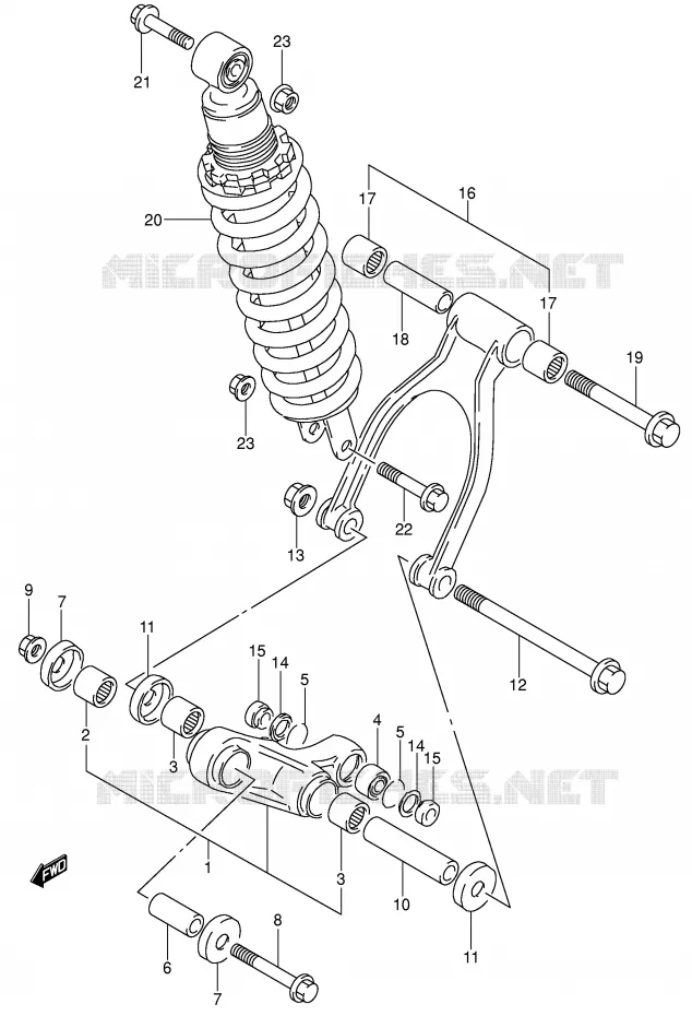 SCHOKBREKER AANEENSCHAKELING Suzuki MOTO 650 DR 1996  DR650RSEUT(E4)