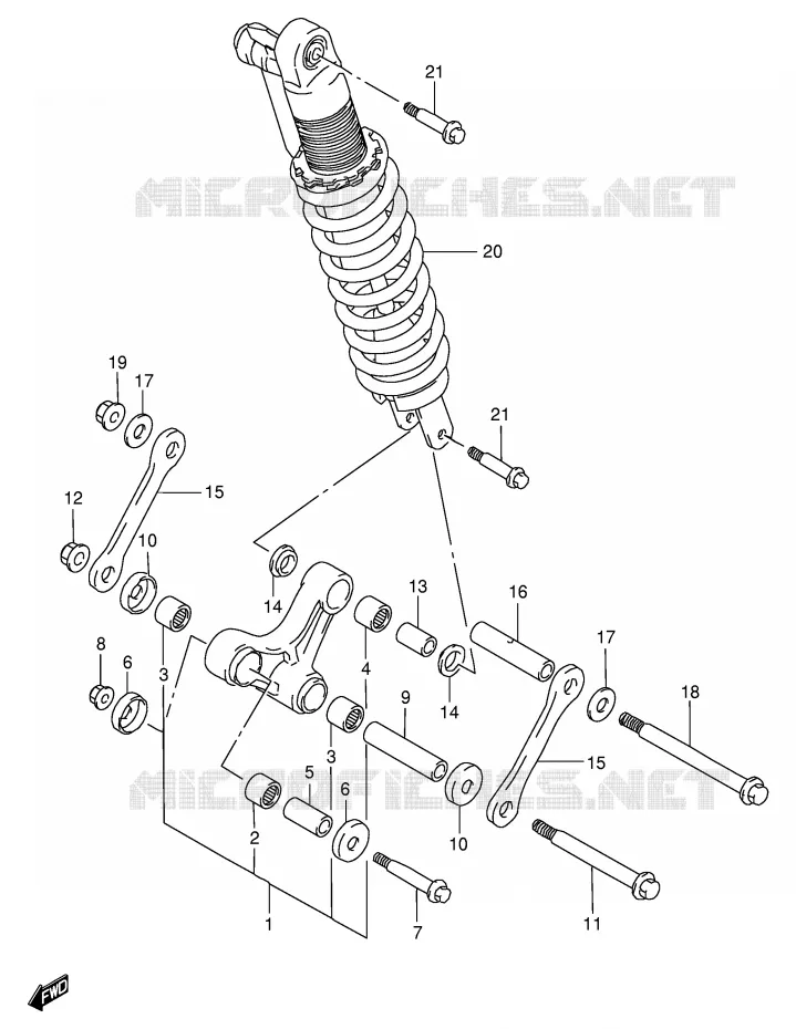 SCHOKBREKER AANEENSCHAKELING Suzuki MOTO 650 DR 1998  DR650SEW(E4)