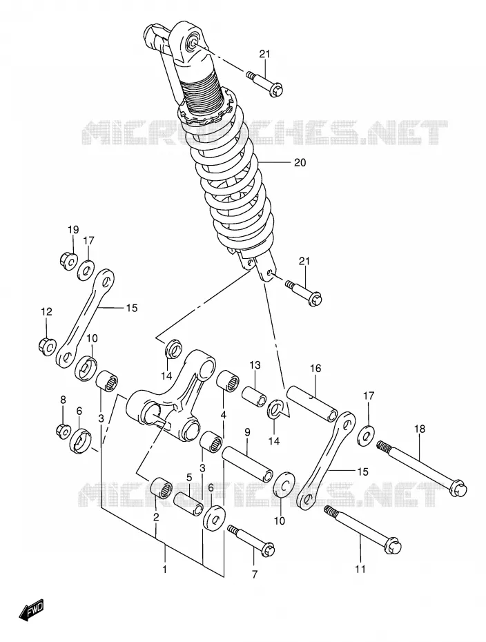 SCHOKBREKER AANEENSCHAKELING Suzuki MOTO 650 DR 2001  DR650SEK1(E4)