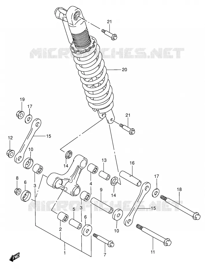 SCHOKBREKER AANEENSCHAKELING Suzuki MOTO 650 DR 2003  DR650SEK3(E3/E28)