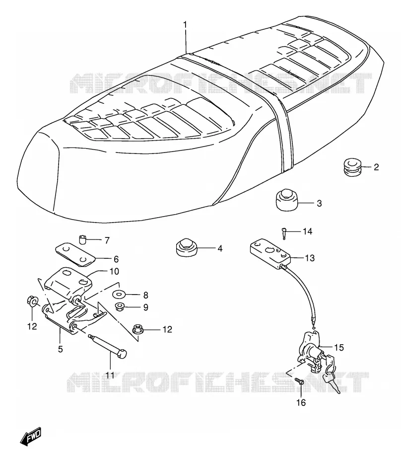SEAT (MODELE V/X/Y) Suzuki SCOOTER 100 FB 1994  FB100R(E71)
