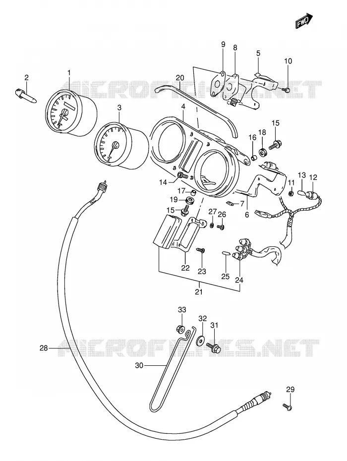 SNELHEIDSMETER (MODELE M/N/P/R) Suzuki MOTO 800 DR 1992  DR800SN(E4)