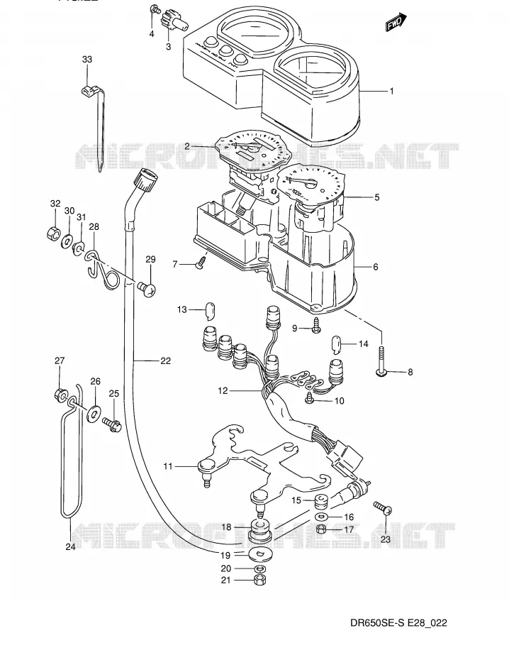 SNELHEIDSMETER (MODELE N/P) Suzuki MOTO 650 DR 1992  DR650SN(E28)