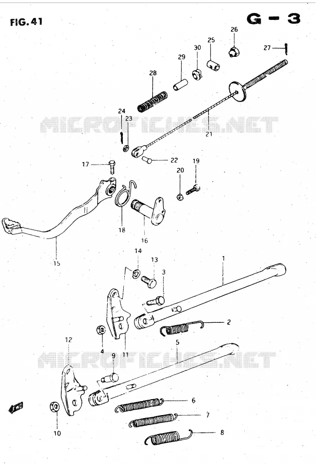 STAND - ACHTER REMPEDAAL Suzuki MOTO 500 DR 1983  DR500SD(E1)