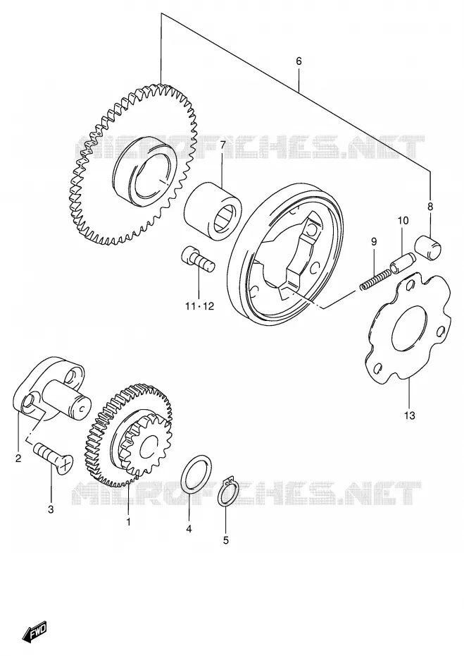 STARTMOTOR CLUTCH (FB100DG/DR/DS/DV) Suzuki SCOOTER 100 FB 1986  FB100DG(E71)