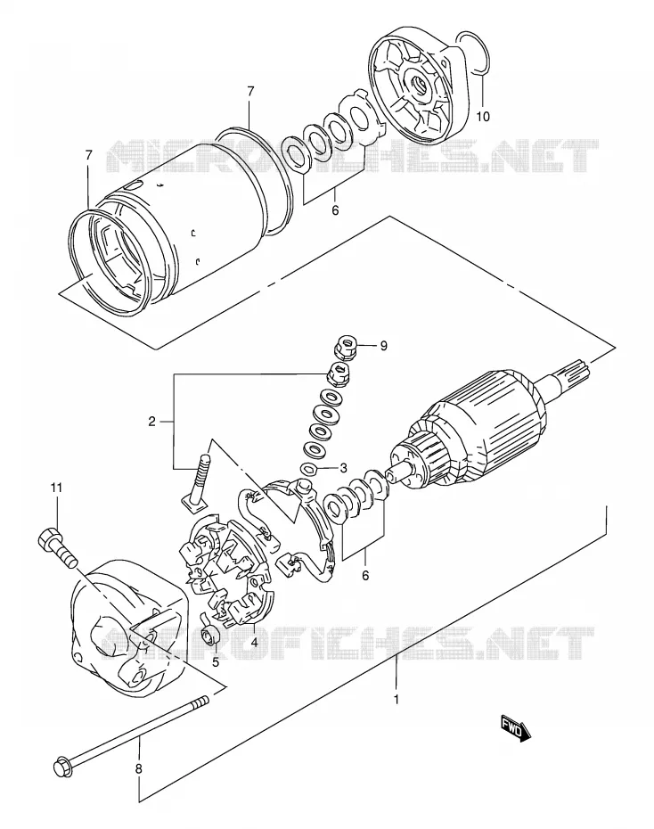 STARTMOTOR (MODELE R/S) Suzuki MOTO 350 DR 1994  DR350SER(E2)