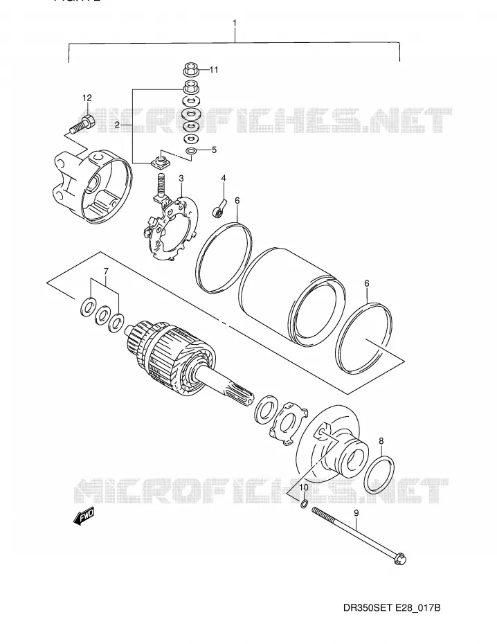 STARTMOTOR (MODELE T) Suzuki MOTO 350 DR 1991  DR350SM(E28)