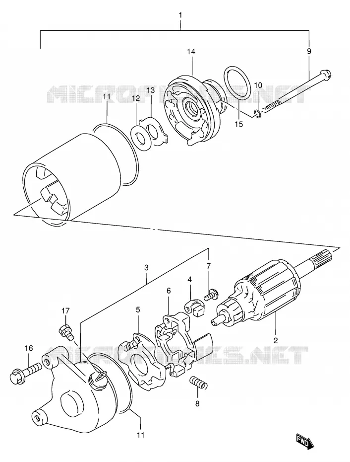 STARTMOTOR Suzuki MOTO 200 DR 1995  DR200SES(E24)