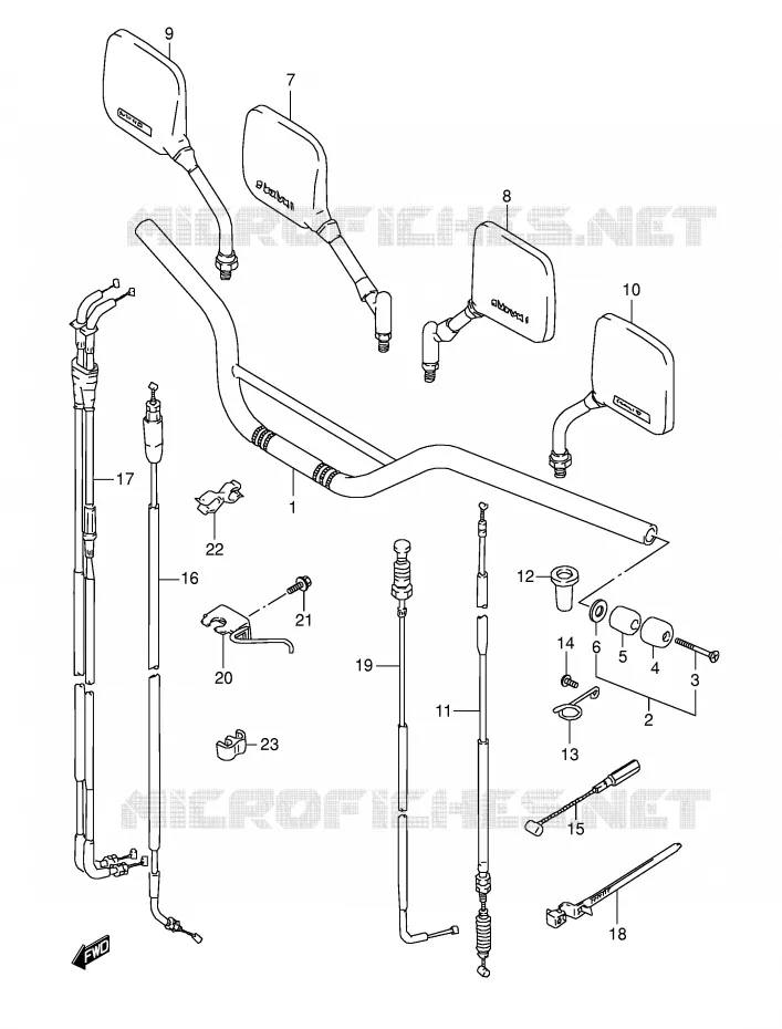 STUUR (MODELE M/N/P/R) Suzuki MOTO 800 DR 1992  DR800SUN(E4)