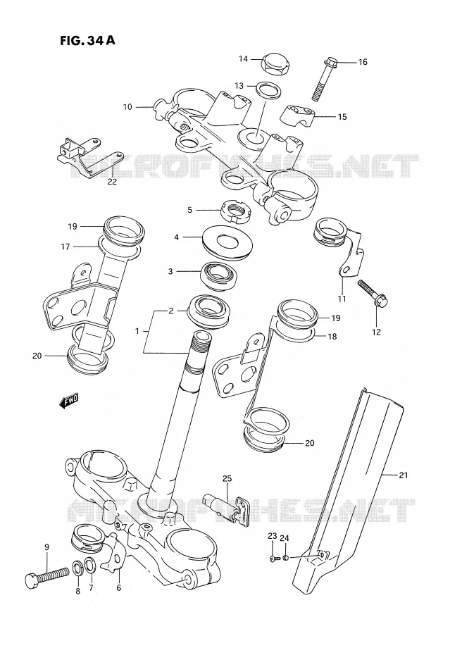 STUURKOLOM (DR350SHN/SHP/SHR) Suzuki MOTO 350 DR 1993  DR350SHP(E2)