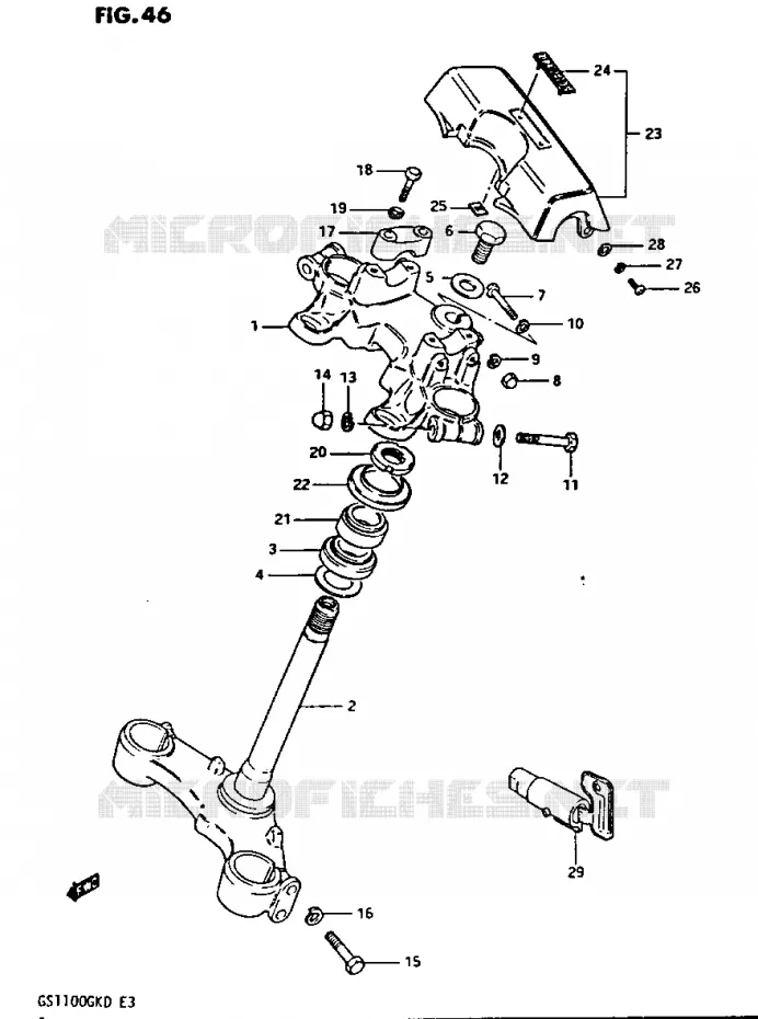 STUURKOLOM (GS1100GKZ) Suzuki MOTO 1100 GS-G 1982  GS1100GKZ(Z/2/D)