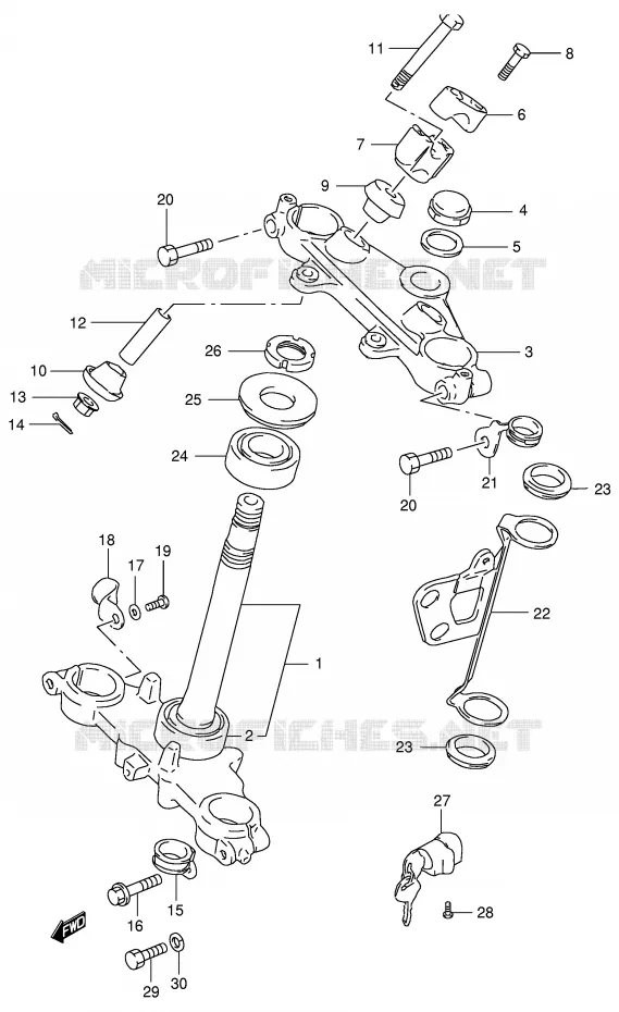 STUURKOLOM Suzuki MOTO 200 DR 1996  DR200SET(E24)