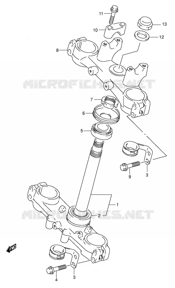 STUURKOLOM Suzuki MOTO 350 DR 1990  DR350L(E1)