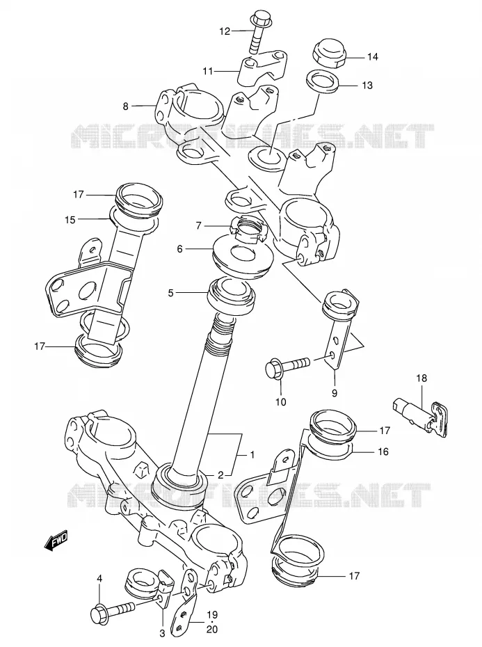 STUURKOLOM Suzuki MOTO 350 DR 1995  DR350SES(E2)