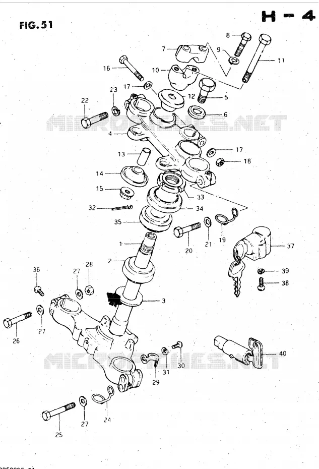 STUURKOLOM Suzuki MOTO 500 DR 1983  DR500SD(E1)