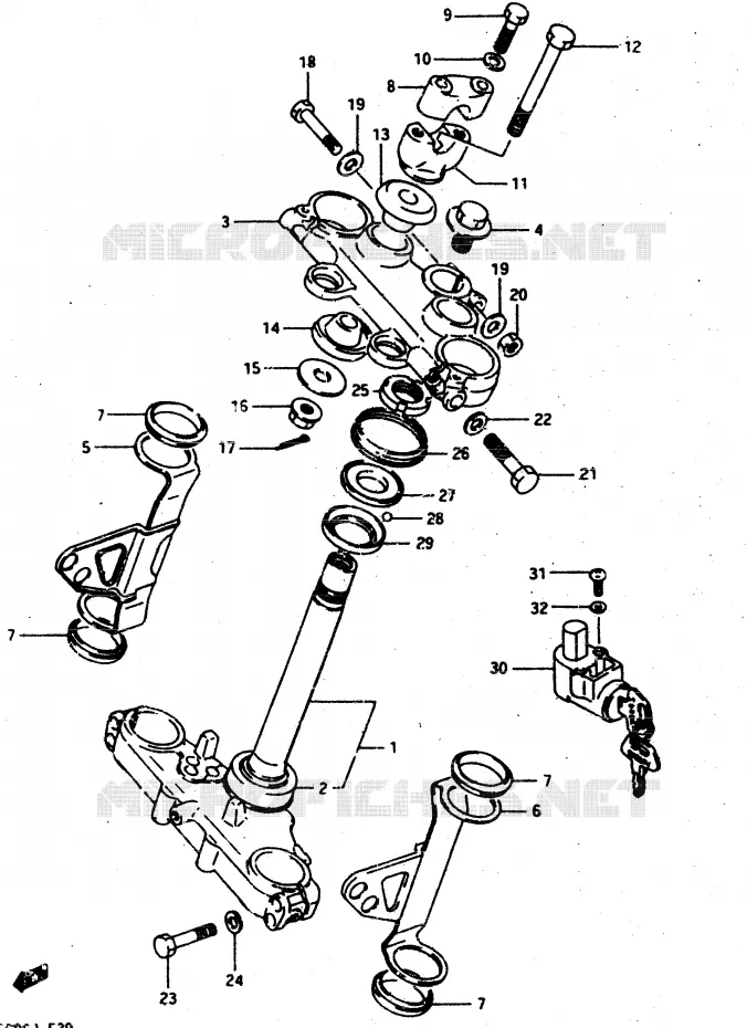 STUURKOLOM Suzuki MOTO 500 DR 1986  DR500RG(G/H/J)