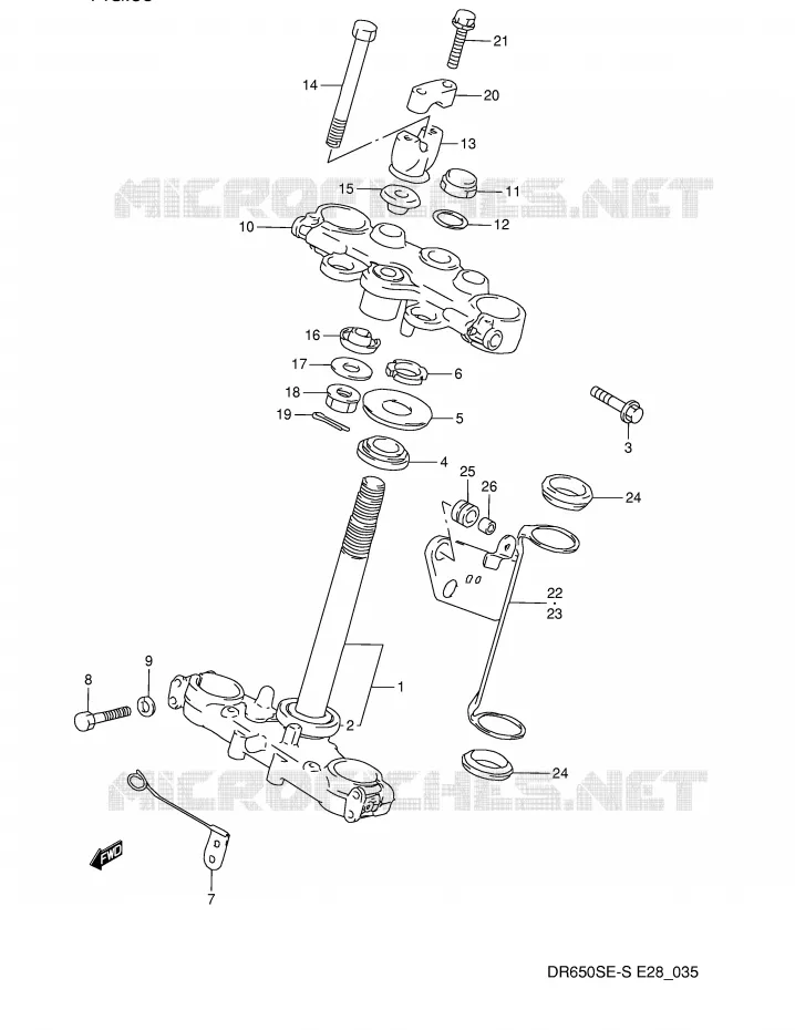 STUURKOLOM Suzuki MOTO 650 DR 1993  DR650SP(E28)