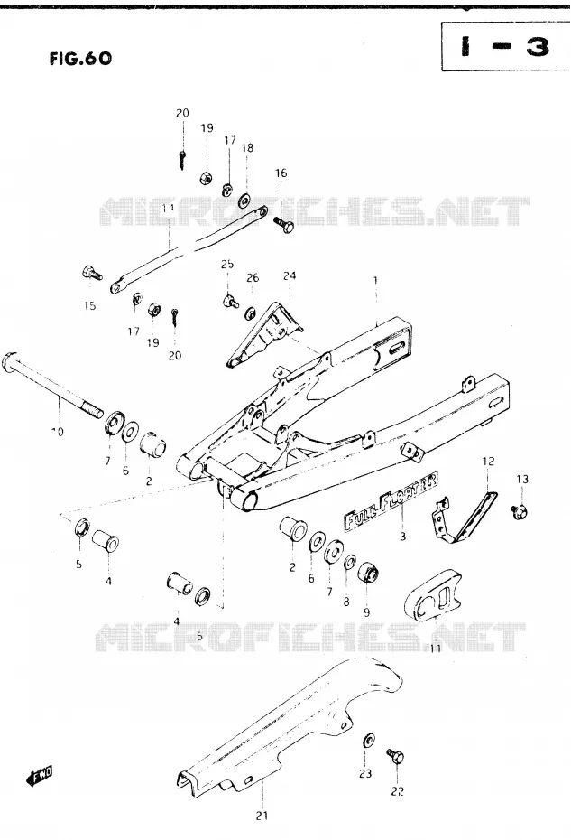 SWINGARM (E2, E4, E6, E18, E21, E22, E25, E39) Suzuki MOTO 250 DR 1982  DR250SZ(E1)
