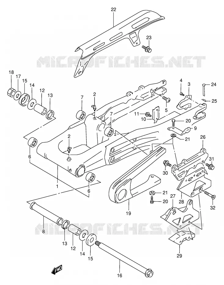 SWINGARM (E24) Suzuki MOTO 350 DR 1998  DR350W(E1)
