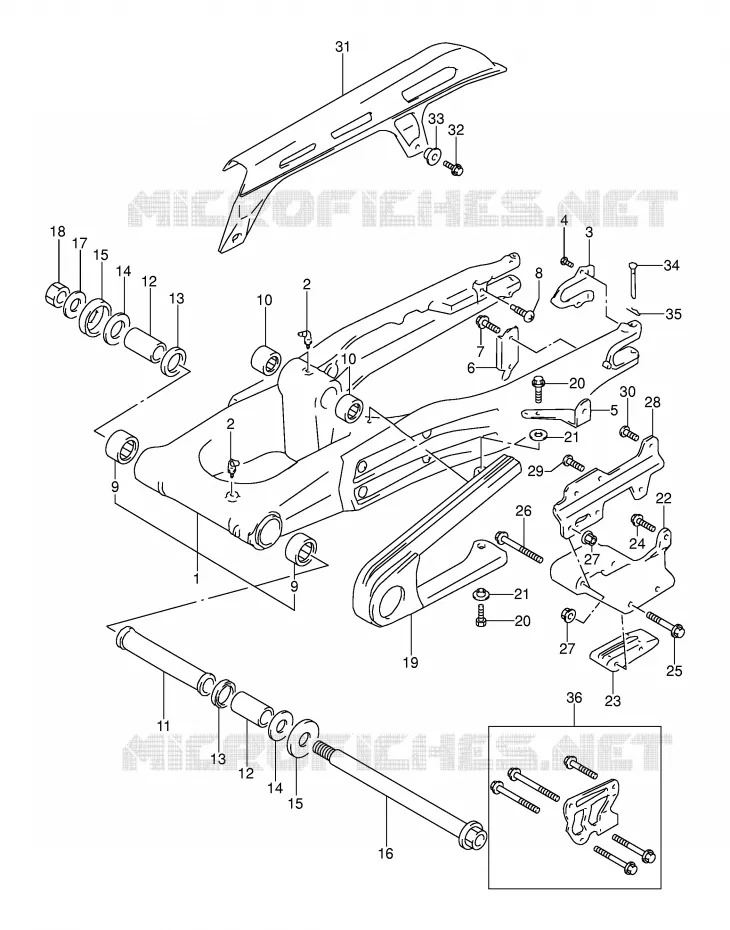 SWINGARM (MODELE L/M/N/P) Suzuki MOTO 250 DR 1994  DR250SR(E24)