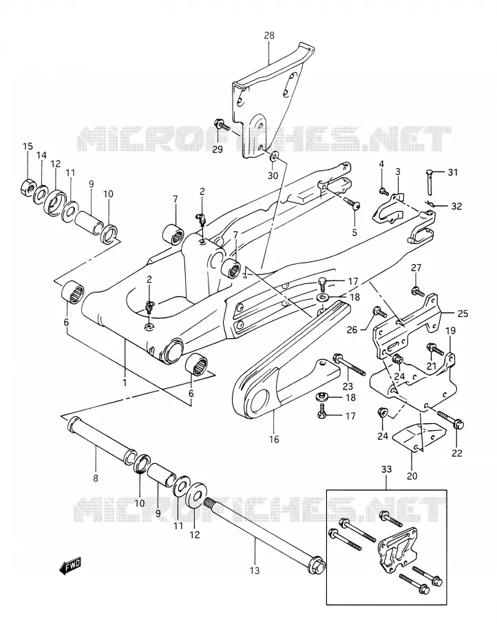 SWINGARM (MODELE L/M/N/P) Suzuki MOTO 350 DR 1992  DR350N(E28)