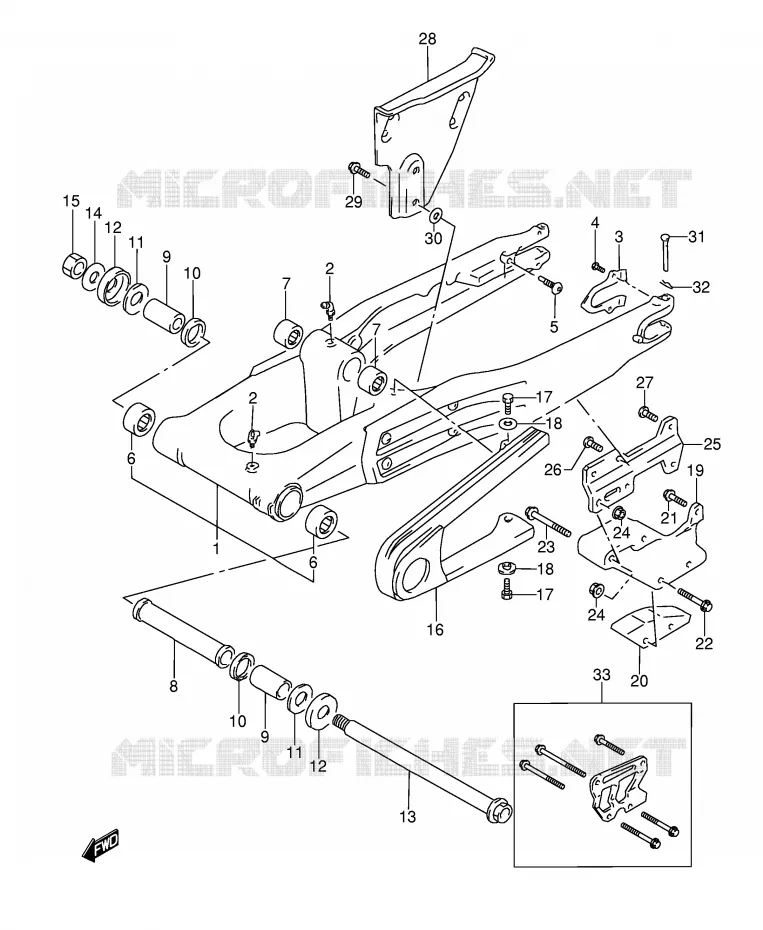 SWINGARM (MODELE L/M/N/P) Suzuki MOTO 350 DR 1994  DR350R(E3)
