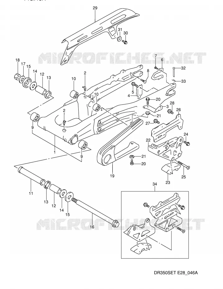 SWINGARM (MODELE R/S/T) Suzuki MOTO 350 DR 1994  DR350SER(E28)