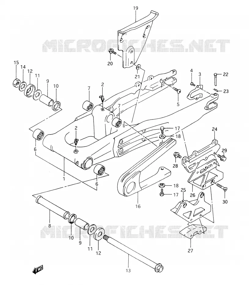 SWINGARM (MODELE R) Suzuki MOTO 350 DR 1992  DR350N(E28)