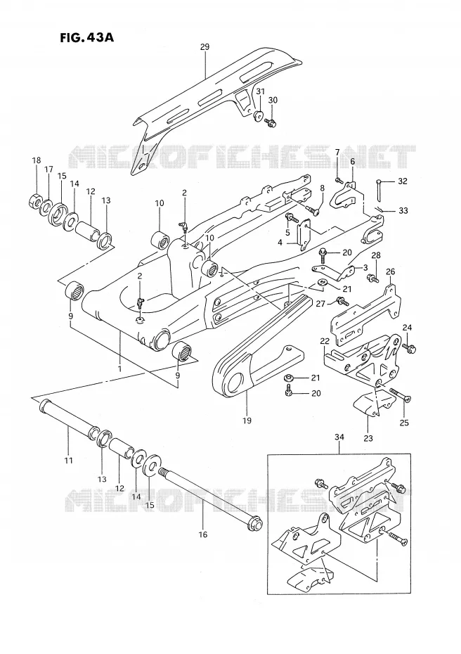 SWINGARM (MODELE R) Suzuki MOTO 350 DR 1992  DR350SHN(E2)