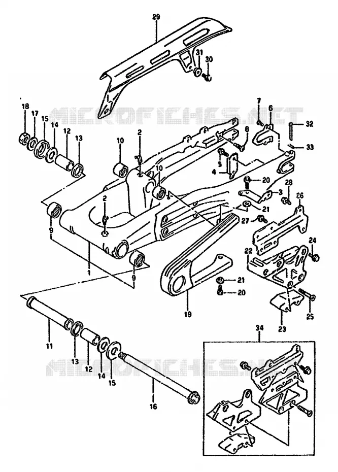 SWINGARM (MODELE R) Suzuki MOTO 350 DR 1994  DR350SHR(L/M/N/P/R)