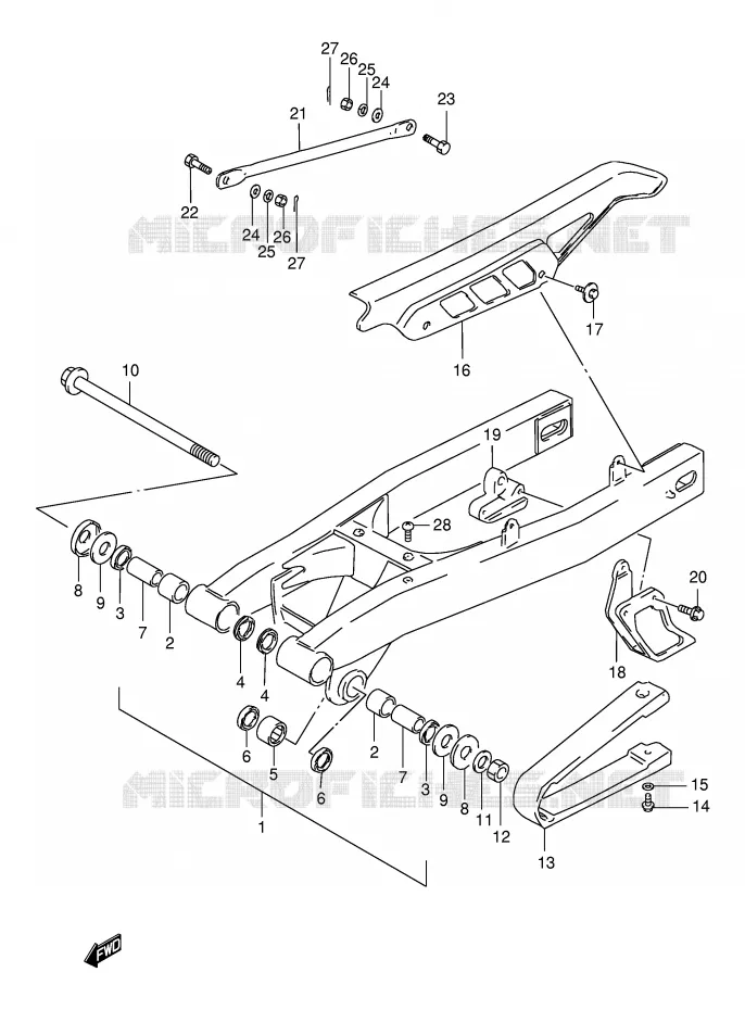 SWINGARM Suzuki MOTO 125 DR 1998  DR125SEUW(E4)