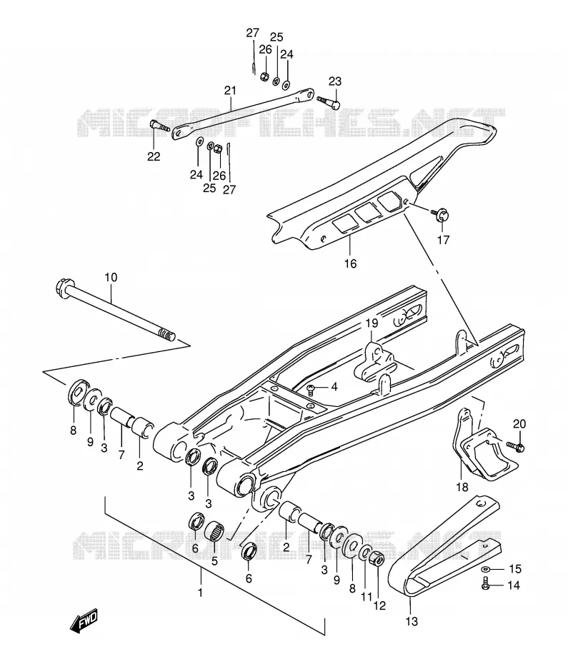SWINGARM Suzuki MOTO 200 DR 1997  DR200SEV(E24)