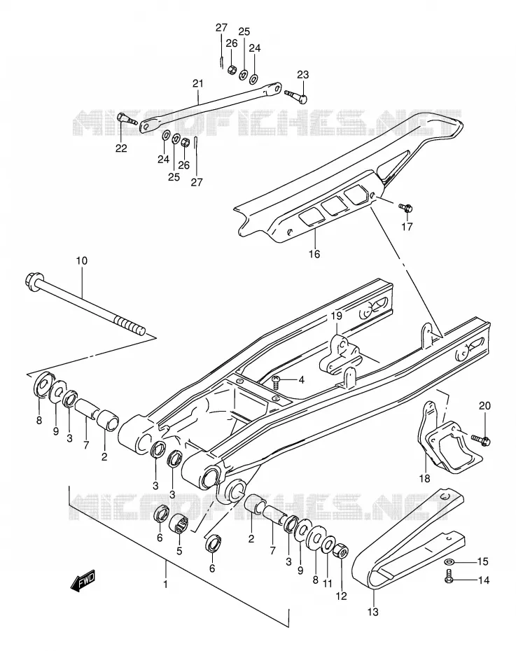 SWINGARM Suzuki MOTO 200 DR 2005  DR200SEK5(E3/E28)