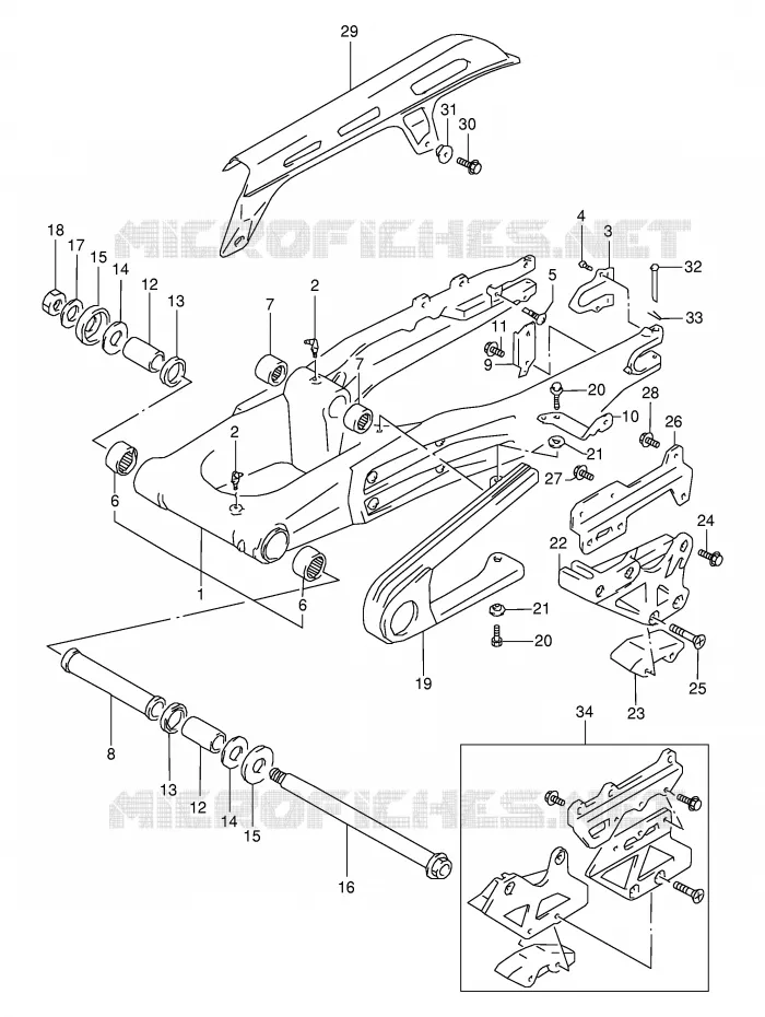 SWINGARM Suzuki MOTO 350 DR 1998  DR350SEW(E2)