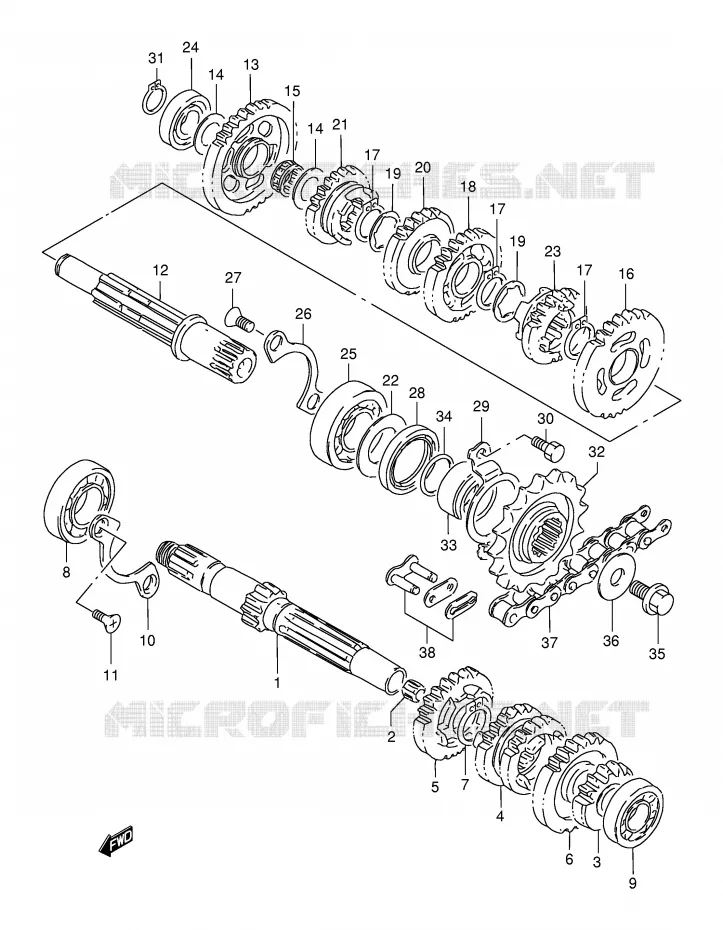 TRANSMISSION Suzuki MOTO 125 DR 1995  DR125SES(E4)