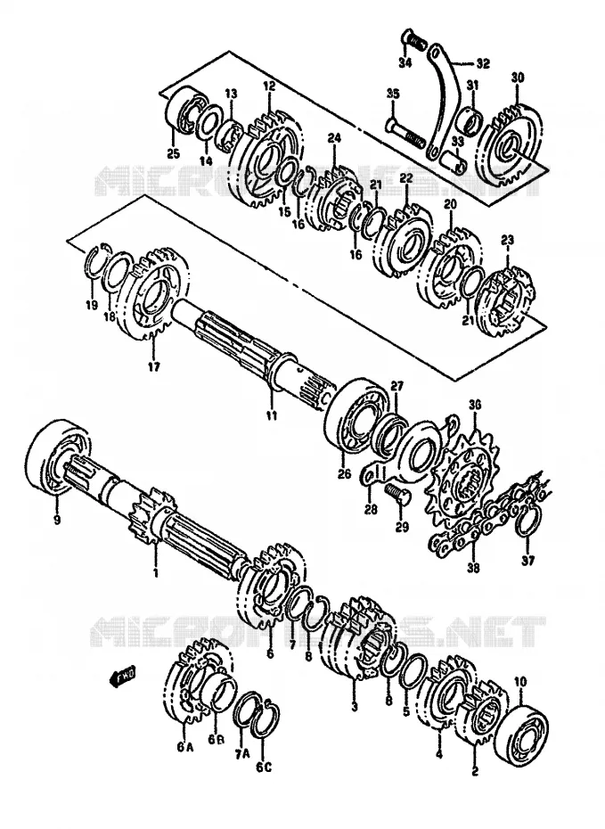 TRANSMISSION Suzuki MOTO 350 DR 1990  DR350SL(L/M/N/P/R)