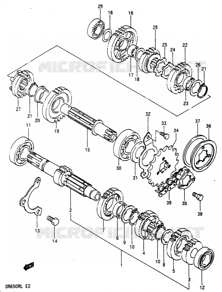 TRANSMISSION Suzuki MOTO 650 DR 1990  DR650RL(L)